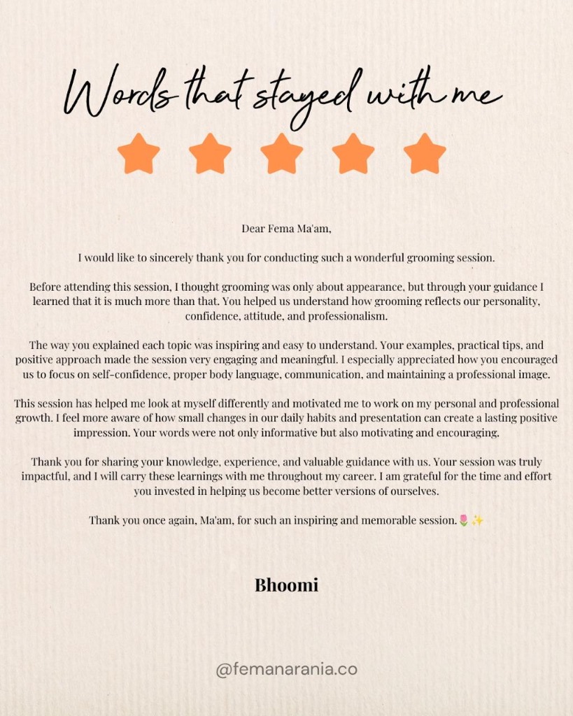Grooming Session Trainee Testimonial